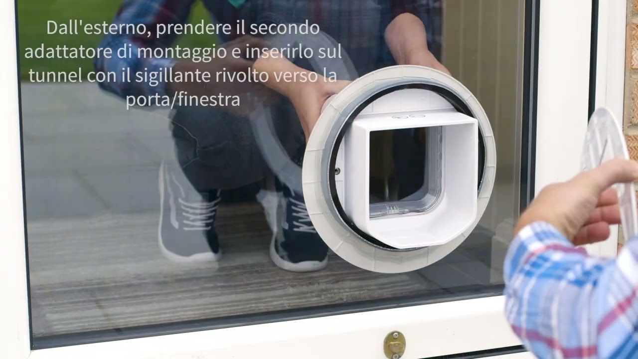 porta basculante per cani montaggio su vetro